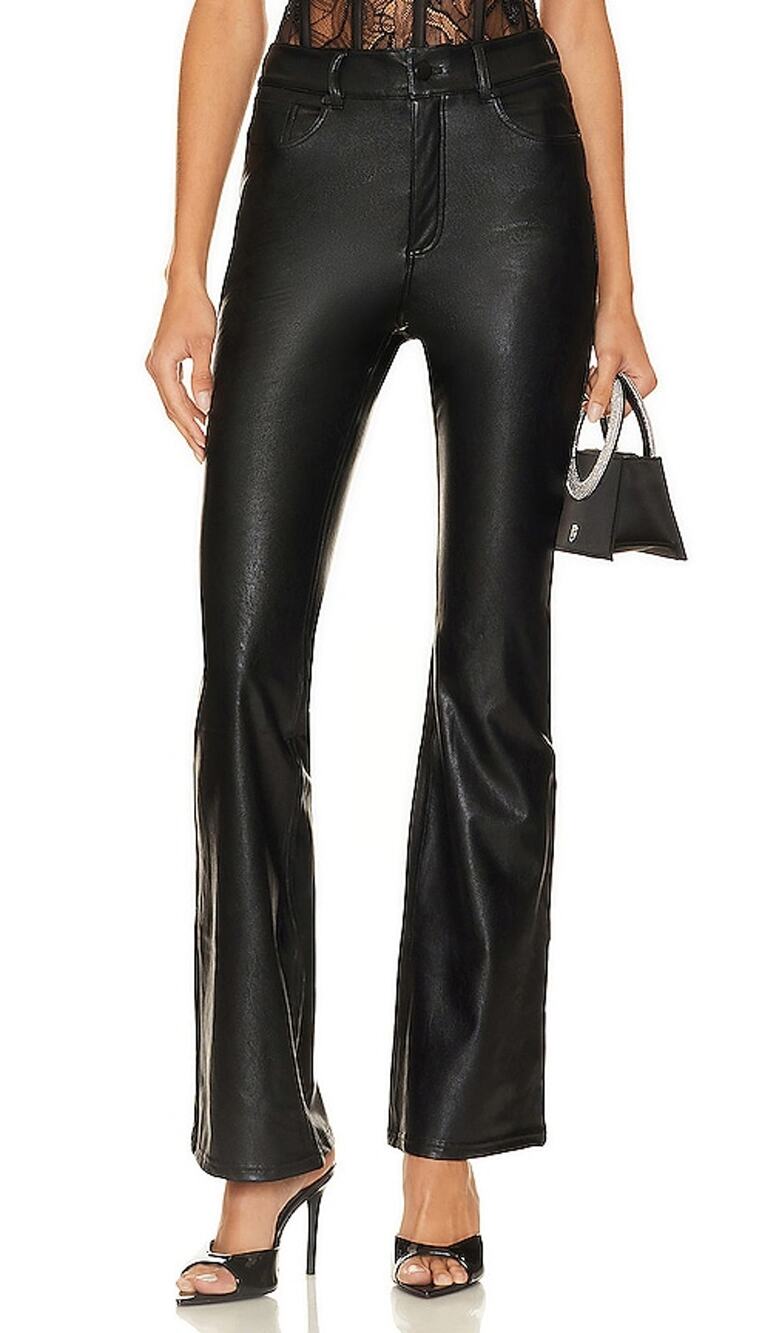 Commando Faux Leather Black Five Pocket Flare Pants Size XS